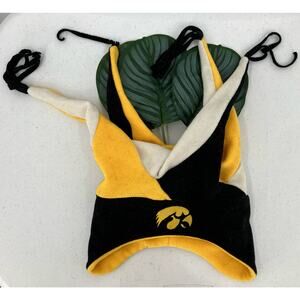 Fan Favorite Iowa Hawkeye University Yellow Black White Embroidered Jester Hat